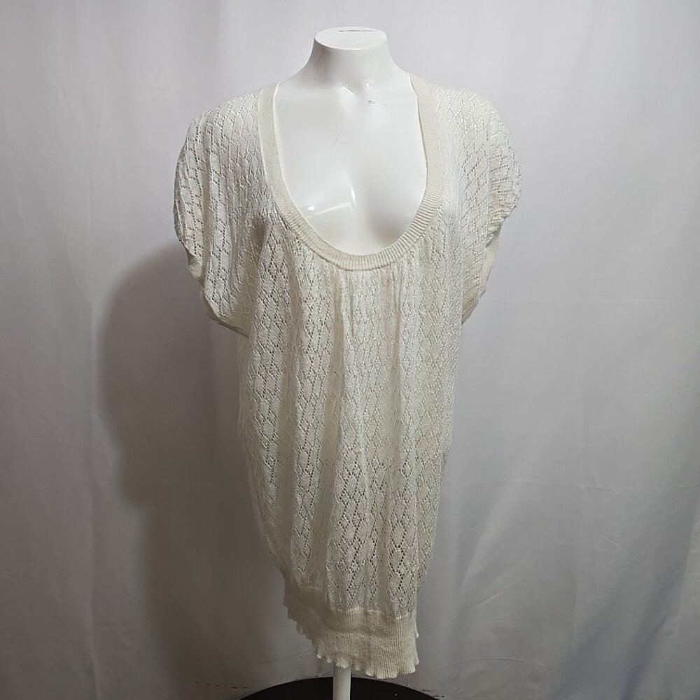 Vintage Y2K Banana Republic Sleeveless Knit Top Womens Size Large Linen Bamboo
